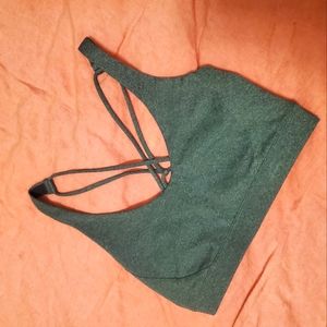 Prana Bra Forest Green Criss Cross Back